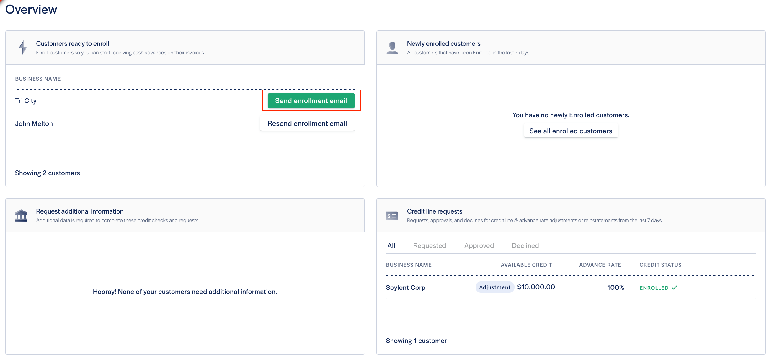 Send Enrollment Emails to Customers from the Dashboard image
